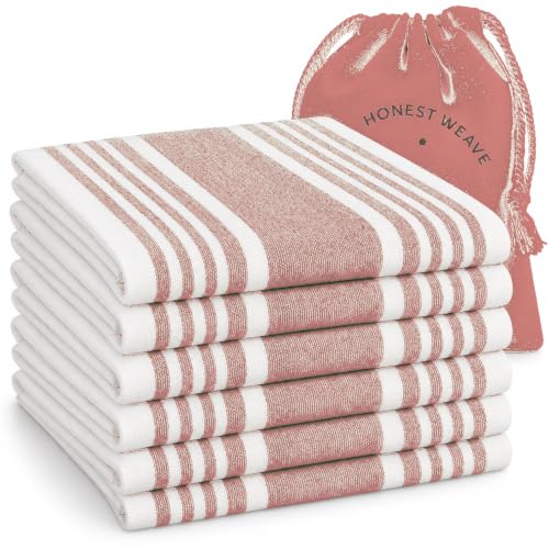 Organic Cotton Kitchen Towels (Coral)