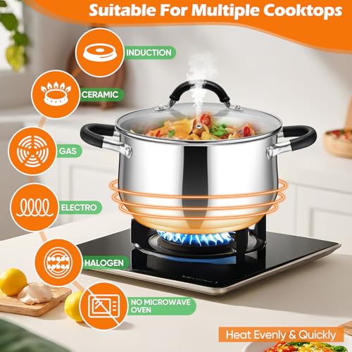 8 Quart Stainless Steel Stock Pot (8 Quarts)