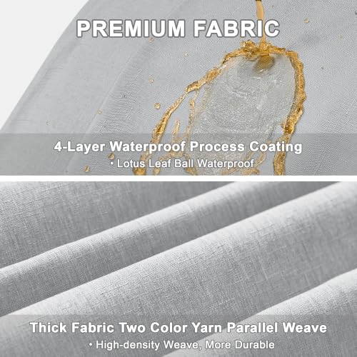 Faux Linen Farmhouse Table Cloth 60"x84" for 4 (Cool Grey / 84" x 60" (Rectangular))
