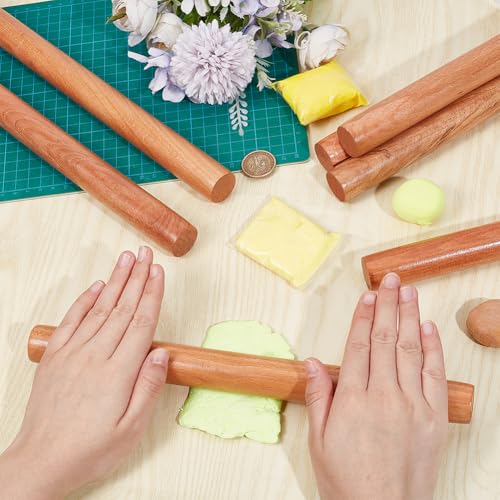 10Pcs 11.8 Inch Classic Wood Rolling Pins Clay Rolling Pins (11.8 inch)