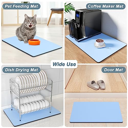 Coffee Mat 12" x 19" Coffee Bar Mats for Espresso Machine Station Accessories and Organizer (A-Sky Blue / 12" x 19")