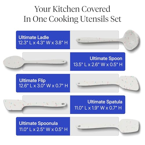 Get It Right 5 Piece Silicone Kitchen Utensils Set (White / 5 - Piece Set)