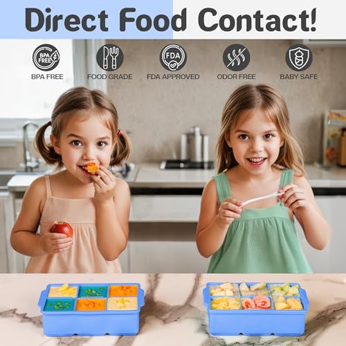 Large Silicone Ice Cube Tray (Blue / 3-Pack)