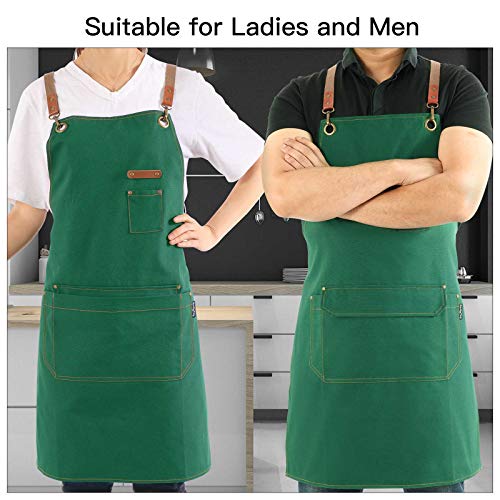 Chef Apron with Pockets (Green)