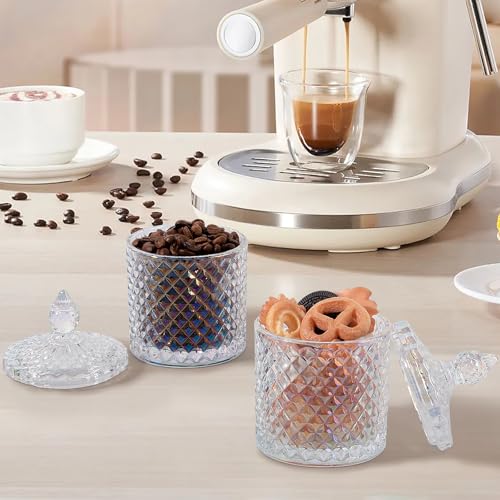 2 Pack Qtip Holder Apothecary Jars with Lid (10 oz (2 pack) / Iridescent)
