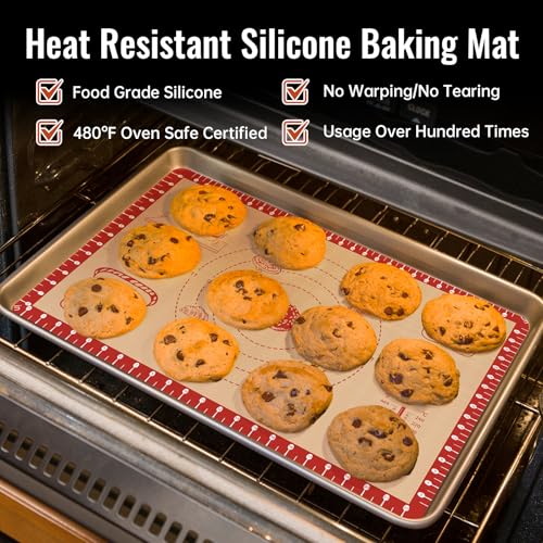 Extra Thick Silicone Mat for Baking (Red / 28"L x 20"W)