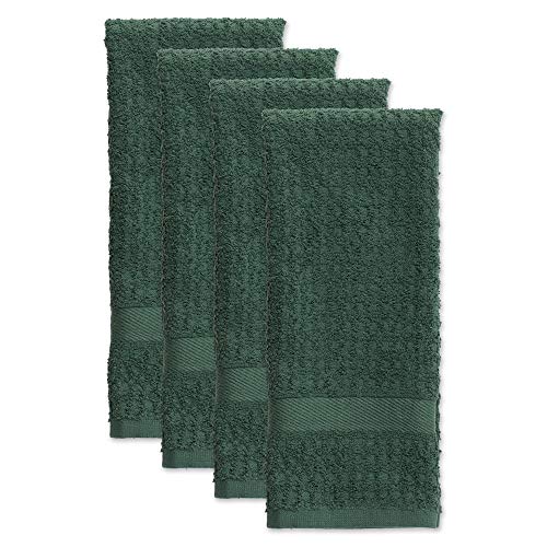 Cotton Waffle Terry Dish Towels (Dark Green / 15x26")