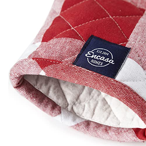 Oven Mitts Heat Resistant Kitchen Gloves (Oven Gloves / Buffalo Red Checks)