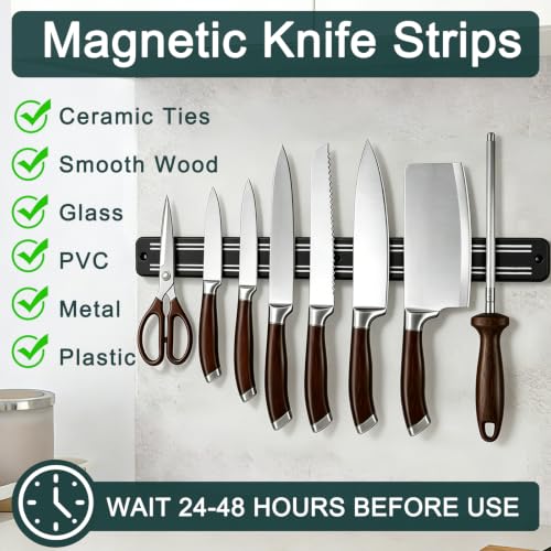 19.7in Magnetic Knife Strips (Black / 19.7in)