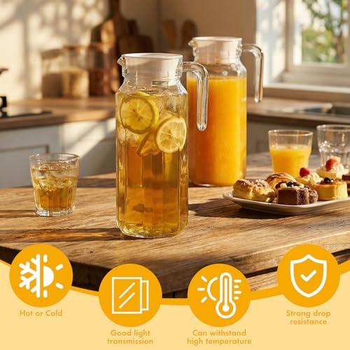 4 Pcs Acrylic Water Pitcher with Lid (37 oz / star anise)