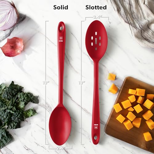 DI ORO Silicone Cooking Spoons (Red)