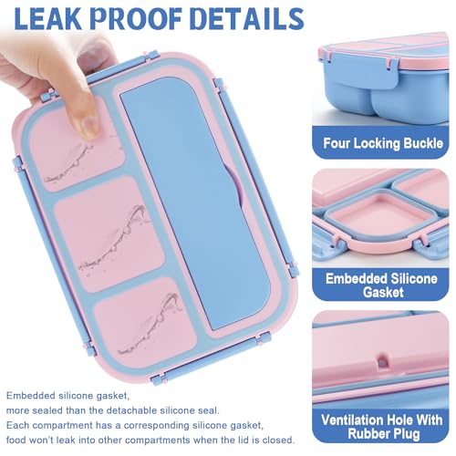Bento Box Adult Lunch Box (Blue Pink / 1200ML)