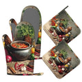 Herbs Spices Seasonings Oven Mitts and Pot Holders Set of 4 (Herbs Spices Seasonings)