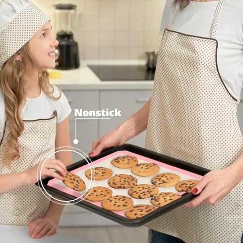 Silicone Baking Mat Set of 3 (Pink / 3 Pieces (2 Half and 1 Quarter Sheets))