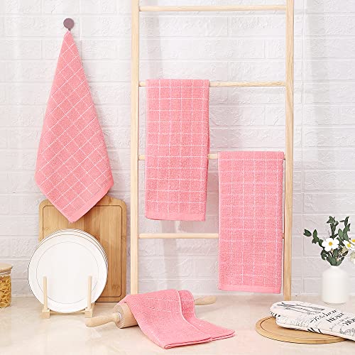 100% Cotton Terry Kitchen Towels (Pink / 13 X 28 - 4 Pack)