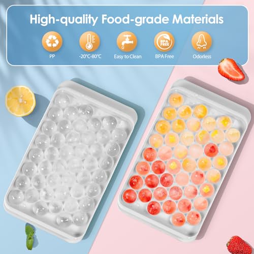 Ice Cube Tray with Lid and Bin (0.8"-2 pack / White)