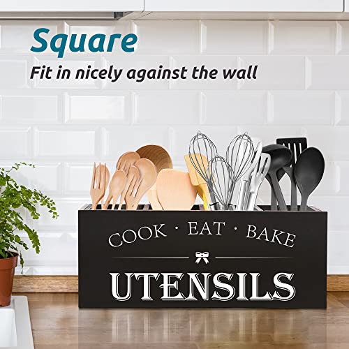 Extra Large Utensil Holder Countertop for Kitchen Counter (Black)