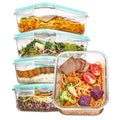 5 Pack 35oz Glass Food Storage Containers with Lids (Green / 35oz)