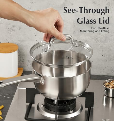 Stainless Steel Saucepan Set (Silver / 1+2+3 Quart)