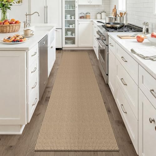 Boho Runners for Hallways 2x8 ft Washable Kitchen Runner Non Slip Rubber Backed Hall Runners Cotton Entryway Runner Rugs for Indoor Backdoor Bedroom Kitchen (Orange Beige/Tan/Brown / 2' x 8' (Runner))