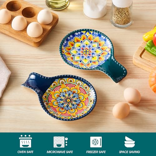 7.7 Inch Ceramic Spoon Rest Set of 2 (Dark)