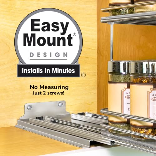 Pull Out Spice Organization for Cabinets (Chrome / 8-1/4" - 2 Tier)