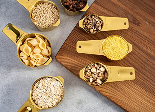 7-Piece 18/8 Stainless Steel Measuring Cups Set, Gold (7 Piece / Gold)