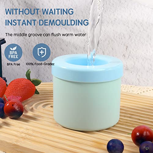 Cylinder Silicone Ice Cube Mold (1 Pcs / Blue-Green)
