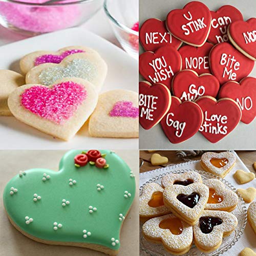 Love Heart Cookie Cutter Set Pack of 5 Valentines Day Heart Biscuit Cutter for Sandwiches (A-Heart)