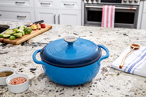 Essential Enamel Cast Iron Dutch Oven (Caribbean Blue)