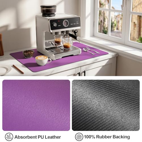 Coffee Mats for Coffee Bar Accessories (Purple / 24" x 16")
