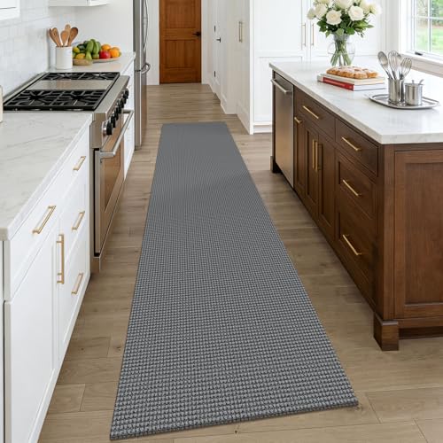 Cotton Runners Rugs for Hallway 2.5'x10' (Grey/Dark Grey / 2'8" x 10' (Runner))