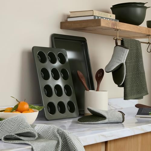 Evergreen Design Series Herringbone Ribbed Soft Silicone Mini Oven Mitts 2