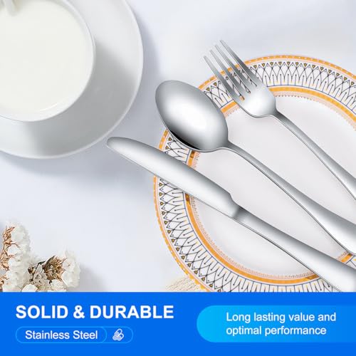 40 Piece Silverware Set for 8 (Silver)