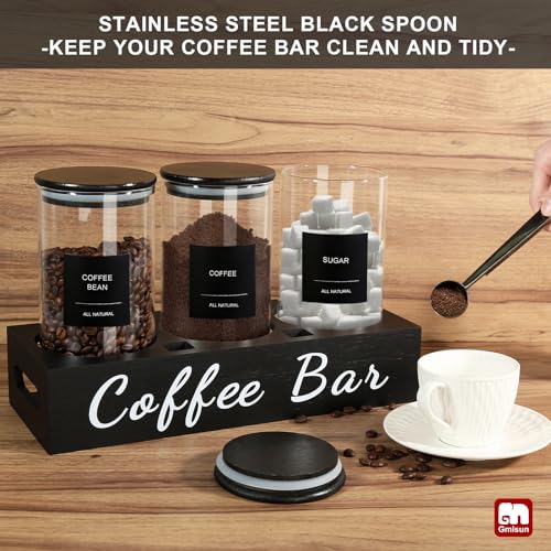 Coffee Tea Sugar Container Set (Black)
