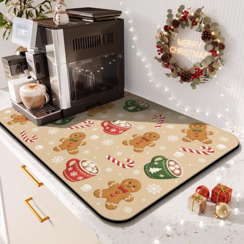 Christmas Gingerbread Coffee Mat 19inx12in (Beige 2 / 19" x 12")