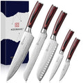 5 Pieces Kitchen Knife Set (Red 5pcs)