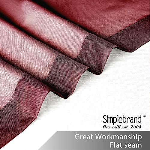 Red Sheer Panles 72 Inches Long 2 Panels for Living Room (Burgundy / 42"W x 72"L (Pack of 2))