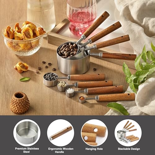 Stainless Steel Metal Measuring Cups and Spoons Set