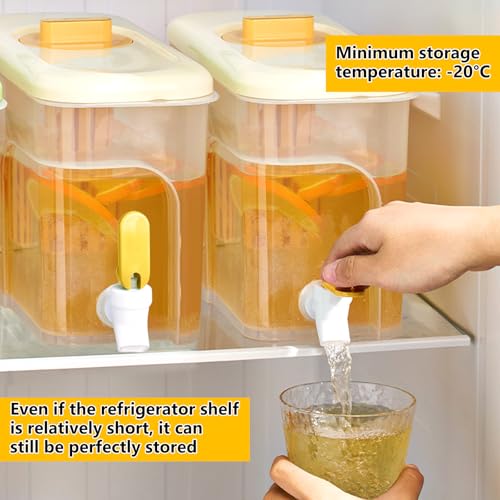 Drink Dispenser for Fridge 1 Gallon Beverage Liquid Drink Container with Spigot for Party Upgraded Gallon Water Dispenser Ice Tea Pitcher for Fridge (1 pcs)