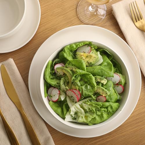 Serenity 16 Piece Modern Porcelain Dinnerware Set for 4 (Linen White (Serenity) / Service for 4 (16pcs))