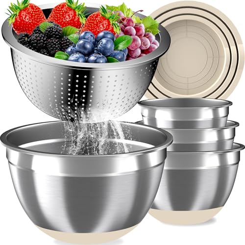 Mixing Bowls with Airtight Lids Set (Khaki)