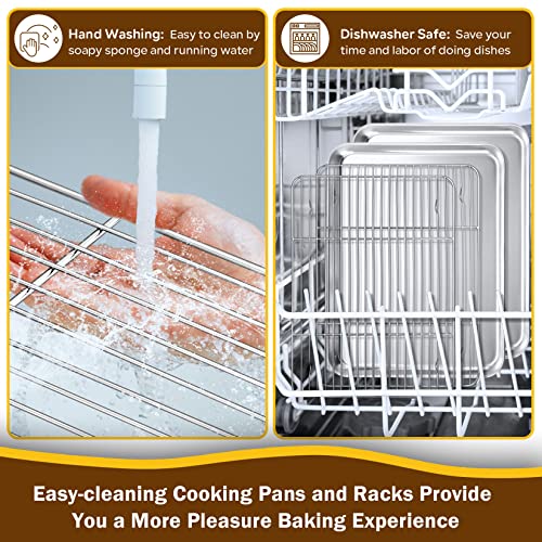 16 Inch Baking Sheet with Rack Set (Pans with Flat Racks / 16 + 16 Inch)