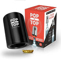 Pop-the-Top Beer Bottle Opener (Black): Automatic Bottle Cap Opener, Push Down Pop Off Bar Tool, Soda and Beer Cap Remover, Cool & Fun Gadget (Matte Black)