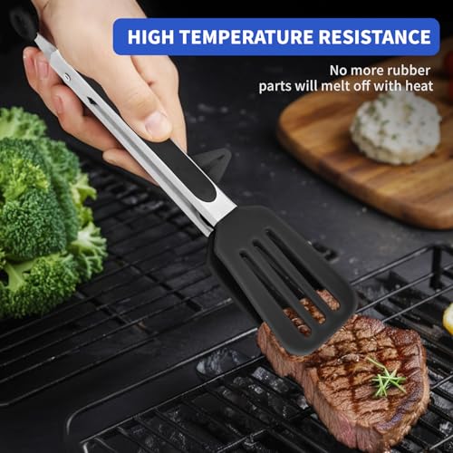 Kitchen Tongs (Black / 9 Inch)
