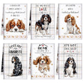 6 Pcs Cavalier King Charles Kitchen Towels Funny Dog Dishcloth (Cavalier King Charles)