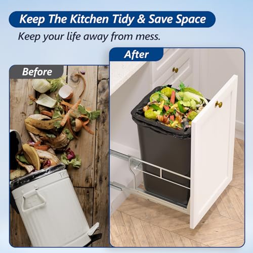 Pull Out Trash Can Cabinet with Soft (Single / Silver)
