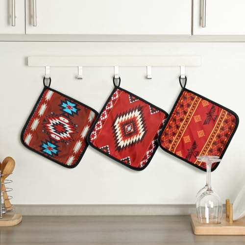 12 Pcs Pot Holders with Pocket (Dark / Vintage)