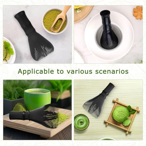 Matcha Whisk Reusable Resin Matcha Whisk Easy to Clean Stirring Tool for Japanese Matcha Green Tea Ceremony (Black)
