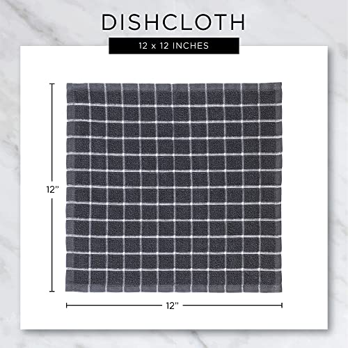 Basic Terry Collection Solid Windowpane Dishcloth Set (Eggplant / 12x12")